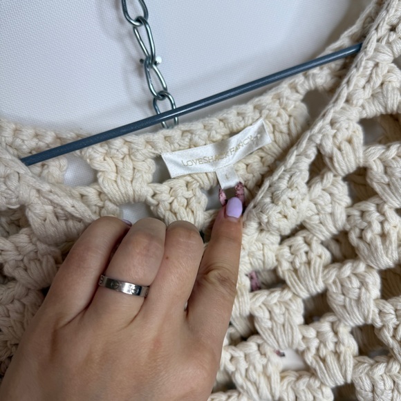 NWT LoveShackFancy crochet crop sweater size L - Picture 7 of 8